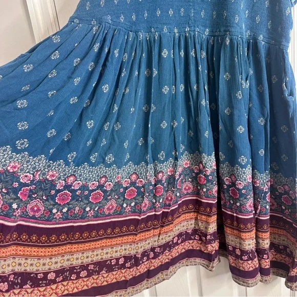 Torrid Boho Teal Floral Border Summer Dress Women’s Plus Size 6x - Picture 9 of 10